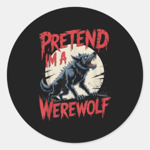 Werewolf Costume Classic Round Sticker