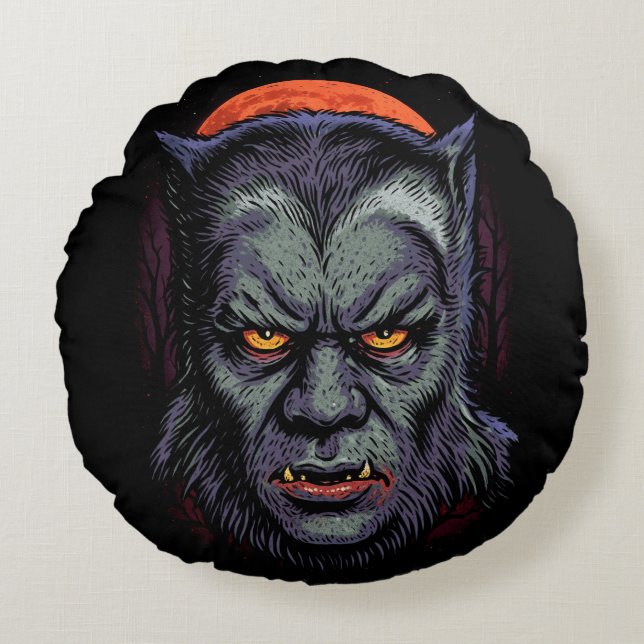 Werewolf Curse Round Cushion (Front)