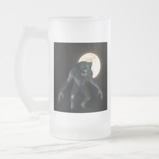 Werewolf Frosted Glass Beer Mug