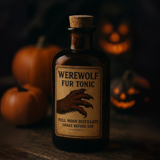 Werewolf Fur Tonic - Halloween Apothecary Label (Werewolf Fur Tonic - Halloween Apothecary Label)