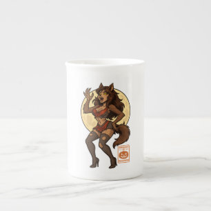 Werewolf Girl Cartoon Bone China Mug