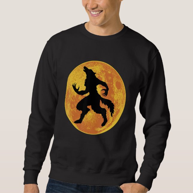 Werewolf Halloween Full Moon Scary Wolf Horror Laz Sweatshirt (Front)