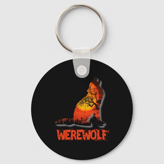 Werewolf Halloween    Key Ring (Front)