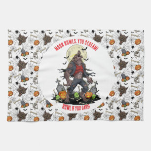 🐺 Werewolf Halloween Kitchen Towel 🎃