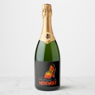 Werewolf Halloween    Sparkling Wine Label