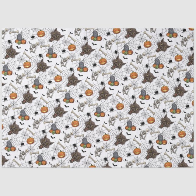 🐺 Werewolf Halloween Tissue Paper 🎃💀 (Front)