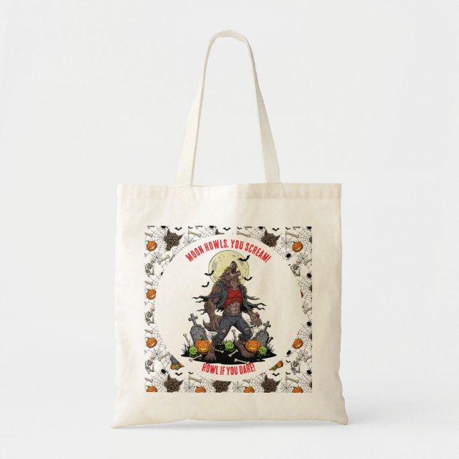 🐺 Werewolf Halloween Tote Bag 🎃💀 (Front)