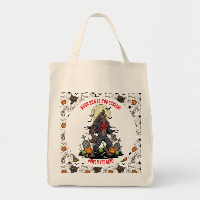 🐺 Werewolf Halloween Tote Bag 🎃💀 (Front)