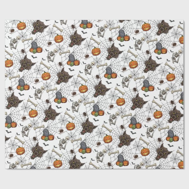 🐺 Werewolf Halloween Wrapping Paper 🎃💀 (Flat)
