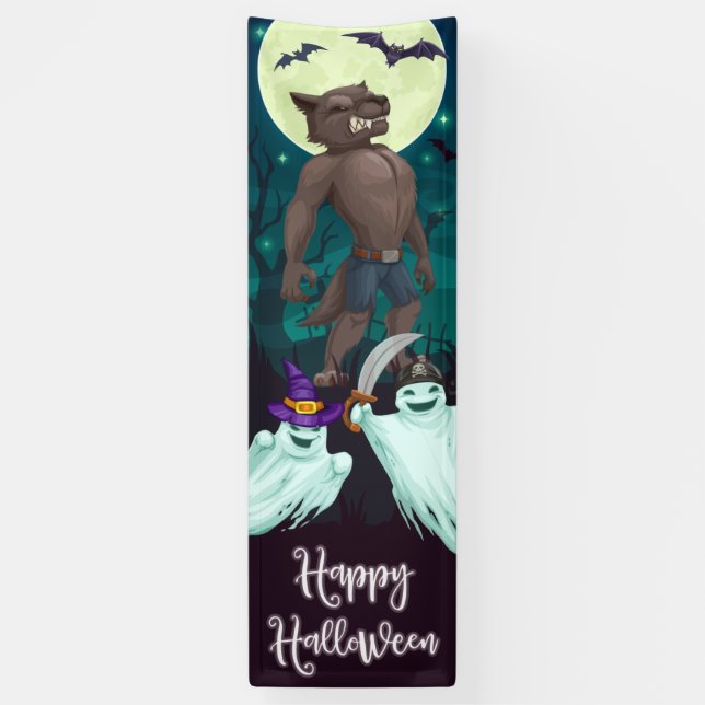 Werewolf - Happy Halloween Banner (Vertical)