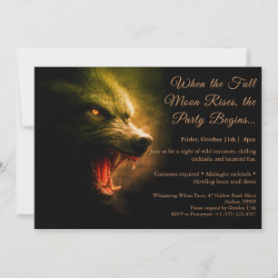 Werewolf Howl Halloween Costume Party Invitation