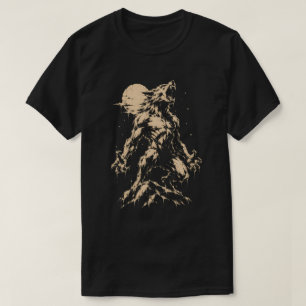 Werewolf Howling at the Moon - Halloween Graphic T-Shirt