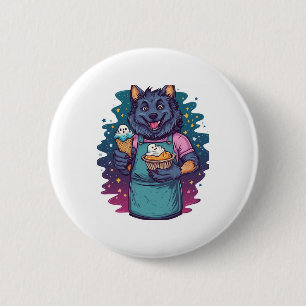 Werewolf Ice Cream Stand 6 Cm Round Badge