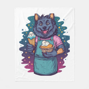 Werewolf Ice Cream Stand Fleece Blanket