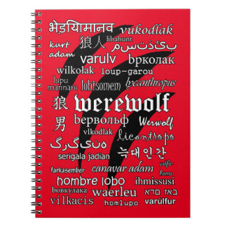 Werewolf in 33 Languages Spiral Photo Notebook
