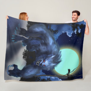 Werewolf in Moonlight Fleece Blanket