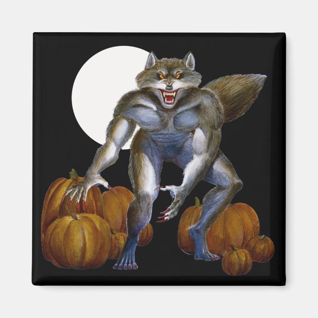 Werewolf in Pumpkin Patch Magnet (Front)