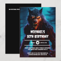 Werewolf man night forest halloween birthday adult