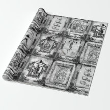 Werewolf Manuscript Wrapping Paper black/white