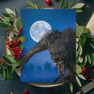 Werewolf Moon Lycanthrope halloween Postcard