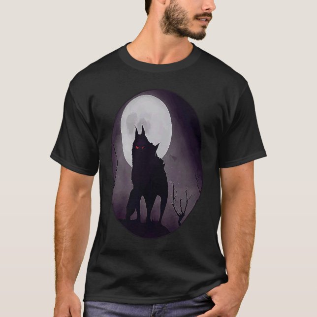Werewolf Moon Night Horror Full Moon Scary Women M T-Shirt (Front)
