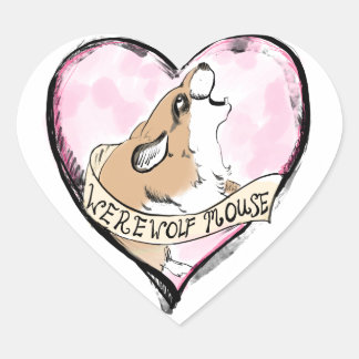 Werewolf Mouse Heart Sticker