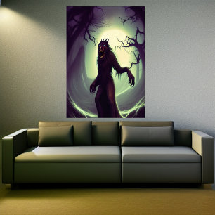 Werewolf n the night AI Art Poster