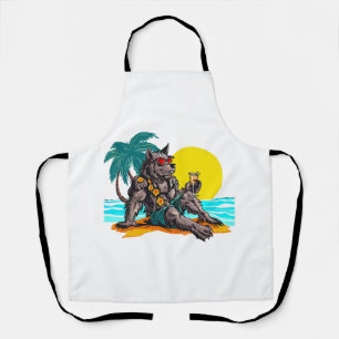 werewolf on vacation apron