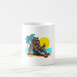 werewolf on vacation coffee mug