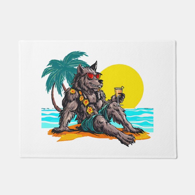 werewolf on vacation doormat (Front)