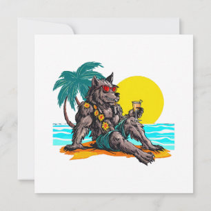 werewolf on vacation invitation