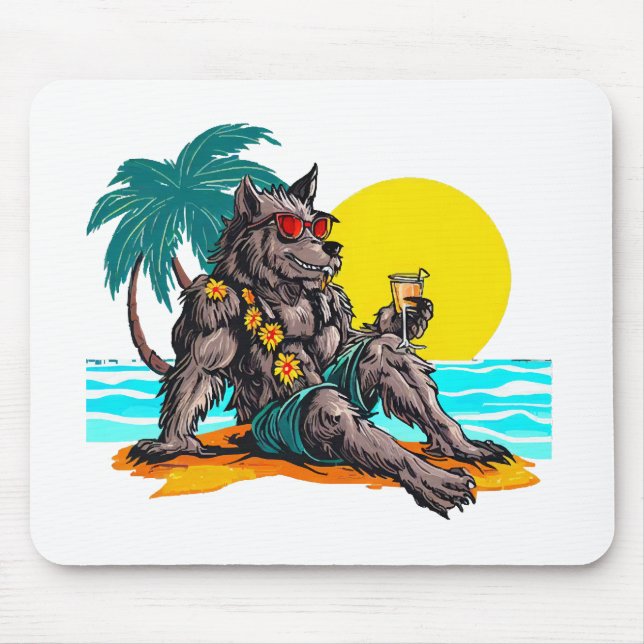 werewolf on vacation mouse pad (Front)
