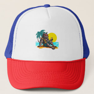 werewolf on vacation trucker hat
