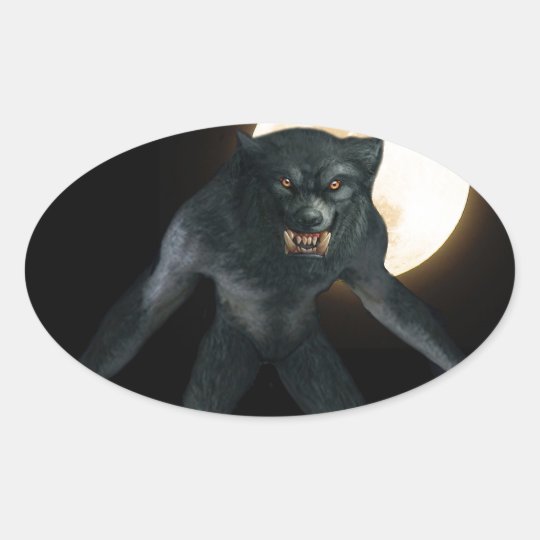 Werewolf Oval Sticker
