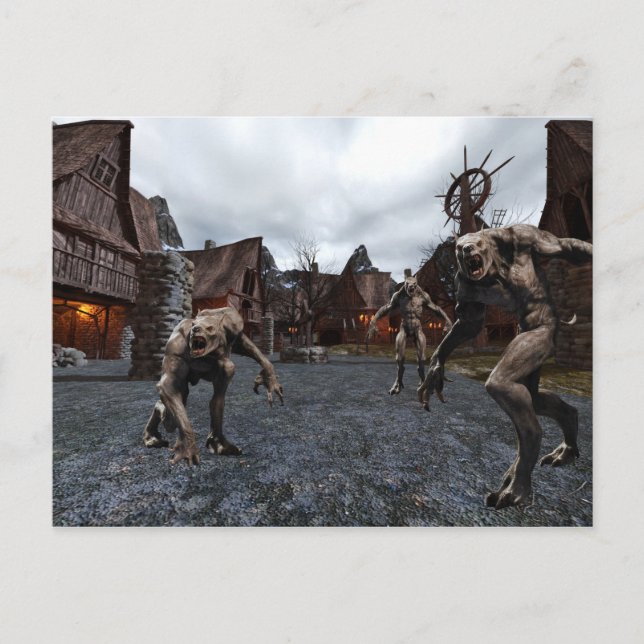 Werewolf Pack in Town Postcard (Front)