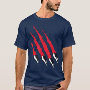 Werewolf Paw Claws Bloody Halloween Costume Horror T-Shirt