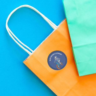 Werewolf Skeleton on a BMX Bike Personalized Classic Round Sticker