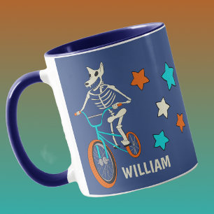 Werewolf Skeleton on a BMX Bike Personalized Mug