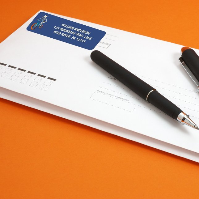 Werewolf Skeleton on BMX Bike Return Address Label (Creator Uploaded)