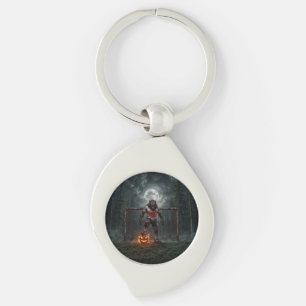 Werewolf Soccer Player Halloween Horror Art Key Ring