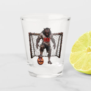 Werewolf Soccer Player Halloween Horror Art Shot Glass