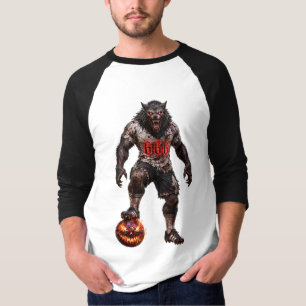 Werewolf Soccer Player Halloween Horror Art T-Shirt