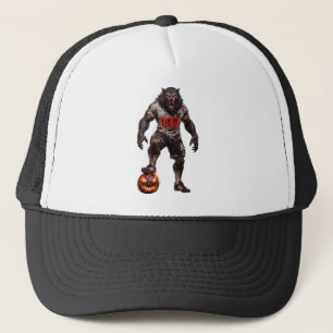 Werewolf Soccer Player Halloween Horror Art Trucker Hat