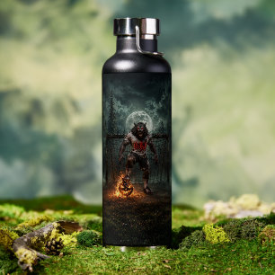 Werewolf Soccer Player Halloween Horror Art Water Bottle