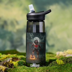 Werewolf Soccer Player Halloween Horror Art Water Bottle