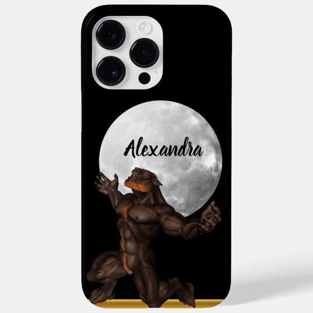 Werewolf standing in front of a moon Case-Mate iPhone case (Back)