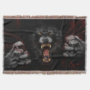 Werewolf Tearing Out Your Heart Throw Blanket