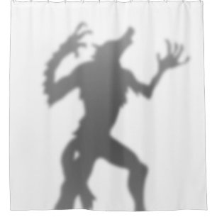 Werewolf Transformation Funny Silhouette Shadow Shower Curtain