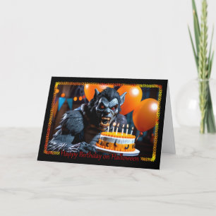 Werewolf Wishes on Your Birthday Halloween Card