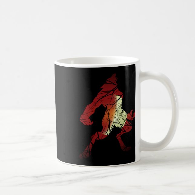 Werewolf Wolf Moon Werewolf Silhouette Halloween C Coffee Mug (Right)